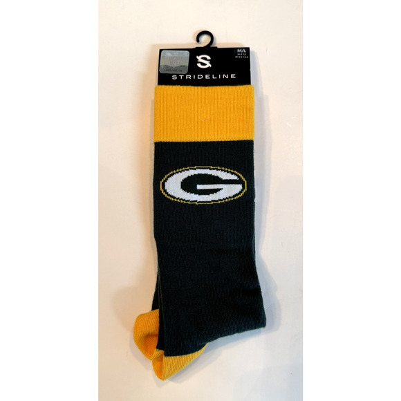 Strideline Green Bay Packers Unisex NFL Socks M/L Sizes M: 8-12 W: 9.5-13.5 NWT - Picture 1 of 4